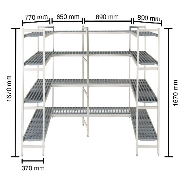 Regalsysteme für Kühlzellen, 890- 770- 650- 890mm