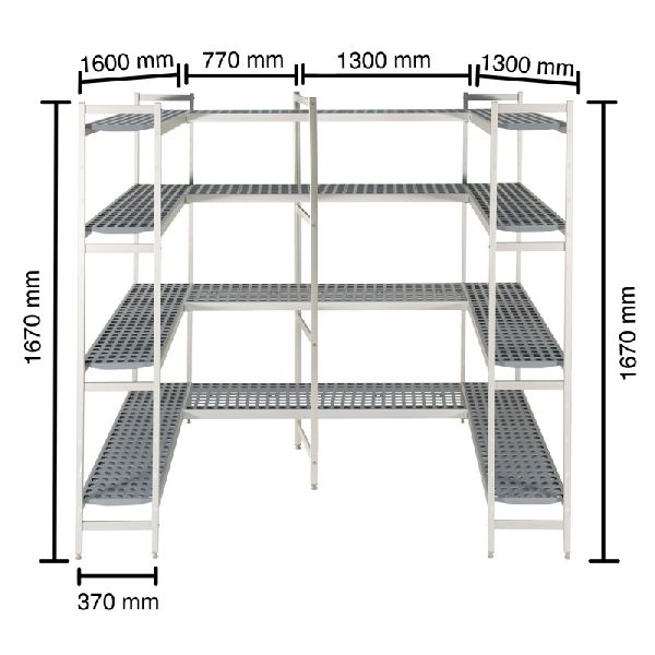 Regalsystem für Kühlzellen, 1300- 1600- 1300- 770mm