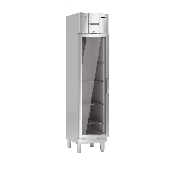 Edelstahl-Tiefkühlschrank mit Glastür ohne Maschine TKU 358 G ZK