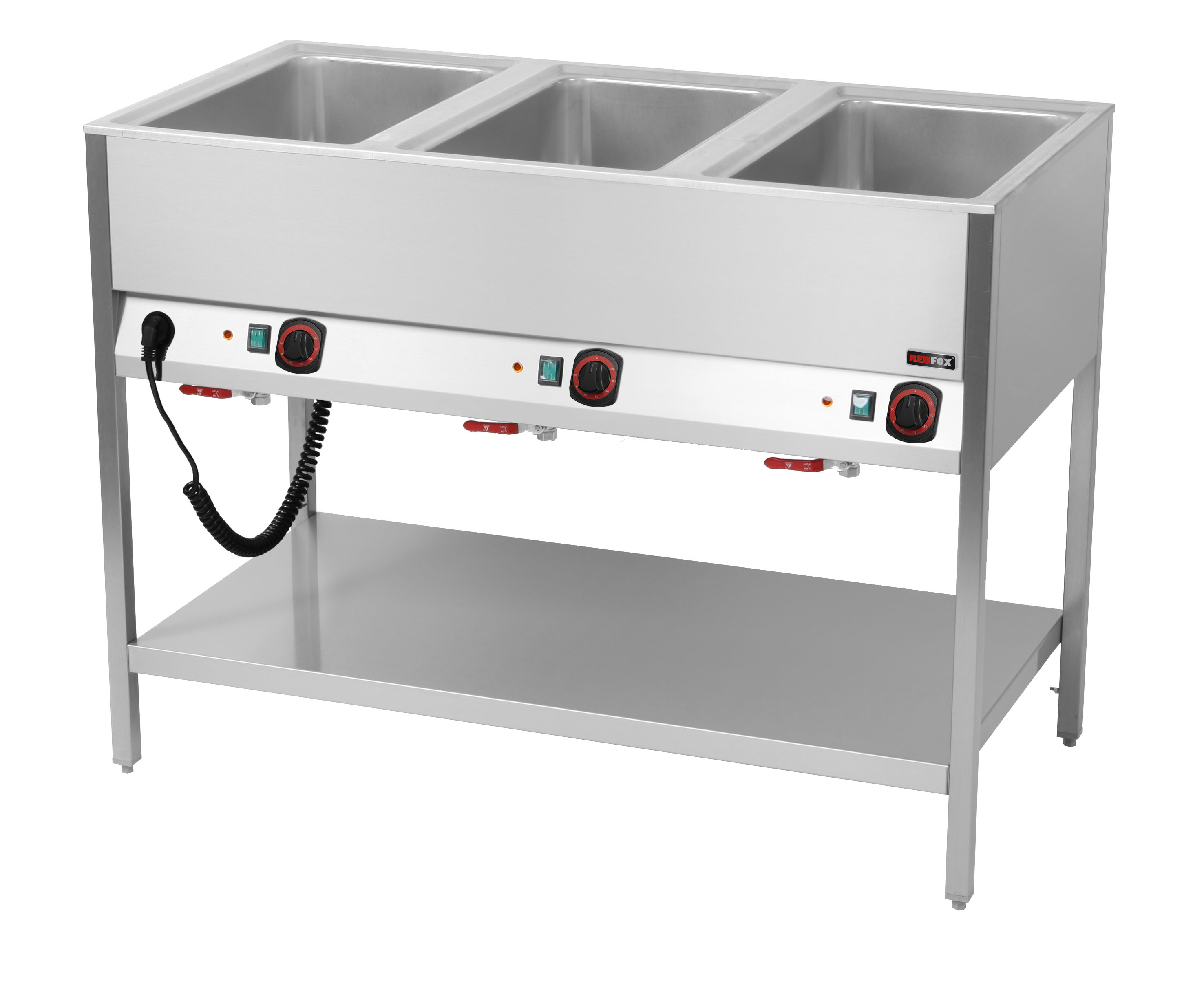 Bain Marie Station, 3x Becken für 1- 1 GN, 1200x600x900mm
