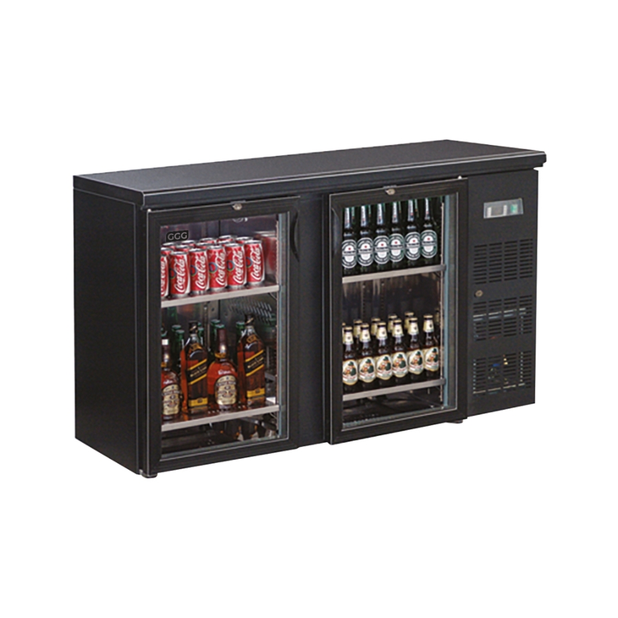 Flaschenkühltisch, 1462x535x860mm, schwarz, 350L