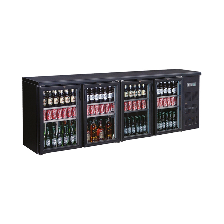 Flaschenkühltisch, 2542x535x860mm, schwarz, 698L