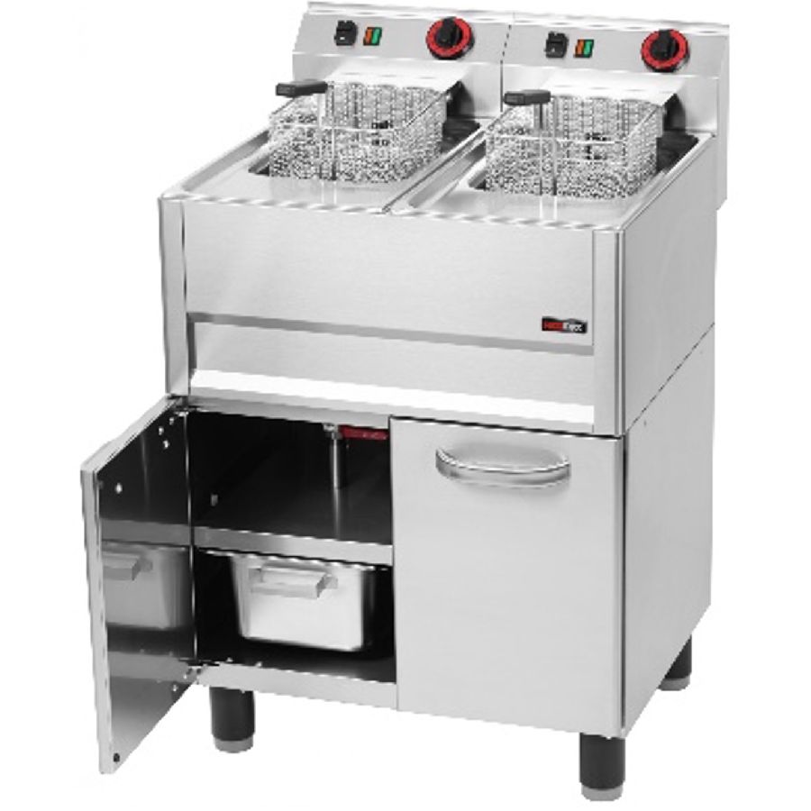 Elektro Fritteuse, 2x 13 Liter, 660x600x900mm, 2x 9,9 kW