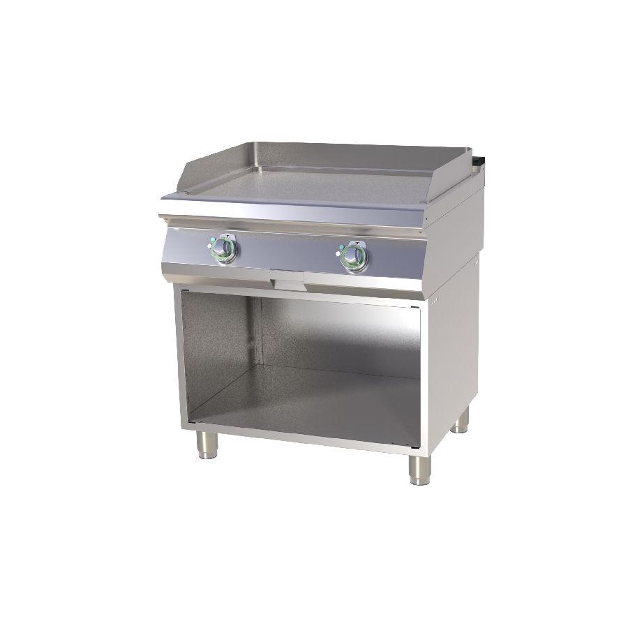 Elektro- Grillplatte mit Unterbau glatt mit 2 Heizzonen