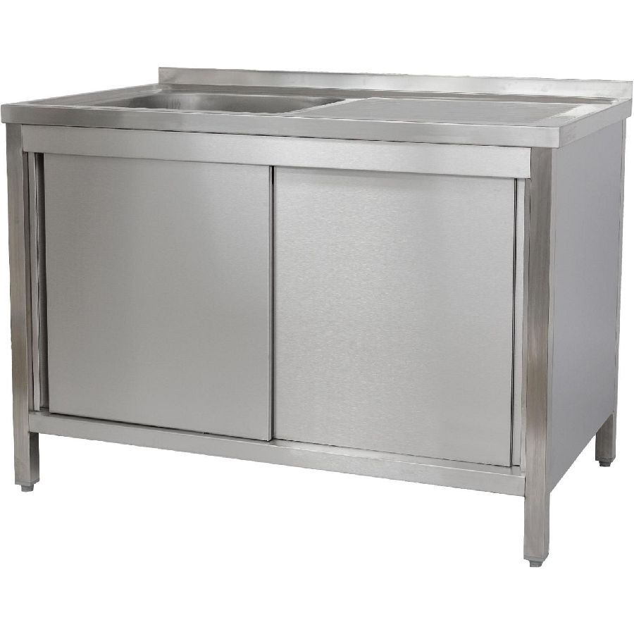 Spülschrank 1200x600x850 mm 1 Becken links, mit GB 600 mm Tiefe