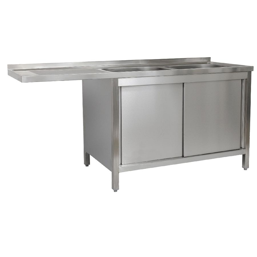 Spülzentrum 1500x600x850 mm 2 Becken rechts 600 mm Tiefe