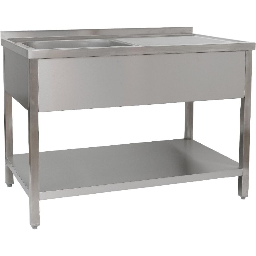 Spültisch 1200x700x850 mm 1 Becken links, mit GB 700 mm Tiefe