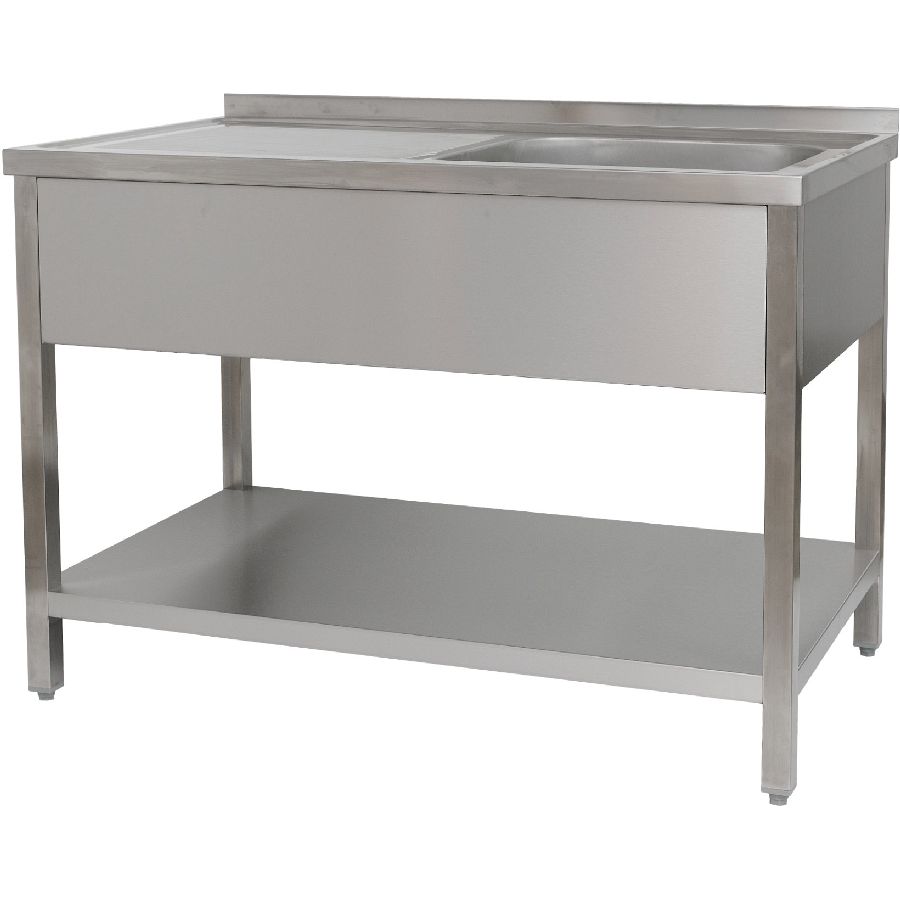 Spültisch 1200x700x850 mm 1 Becken rechts, mit GB 700 mm Tiefe
