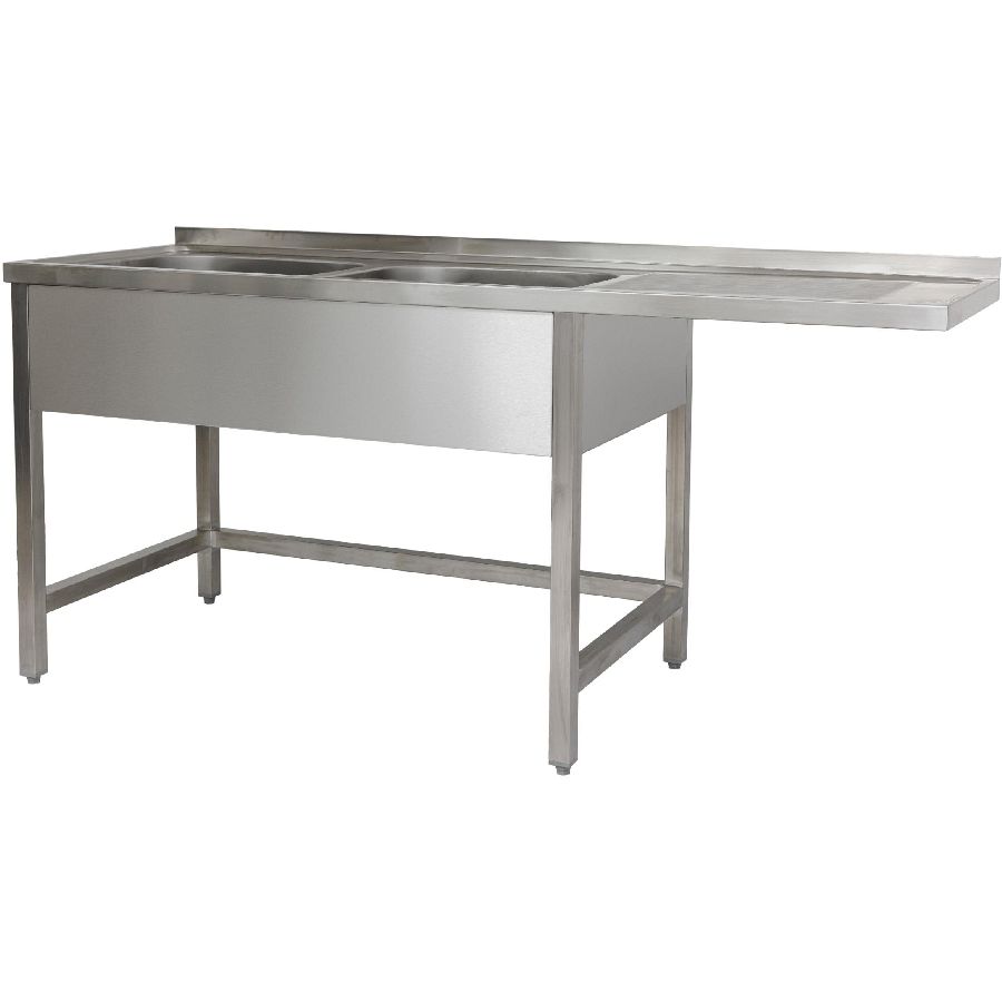 Spülzentrum 1500x600x850 mm 2 Becken links, mit GB 600 mm Tiefe