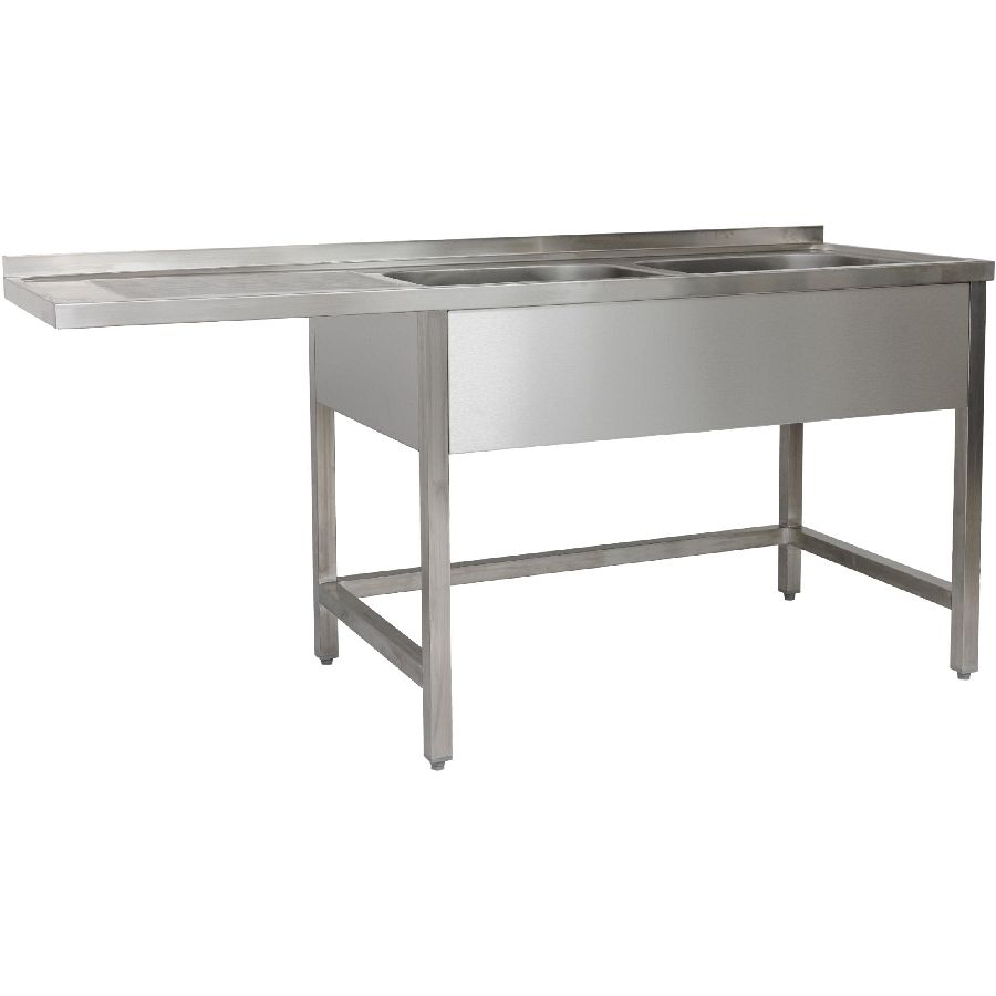 Spülzentrum 1500x600x850 mm 2 Becken rechts, mit GB 600 mm Tiefe