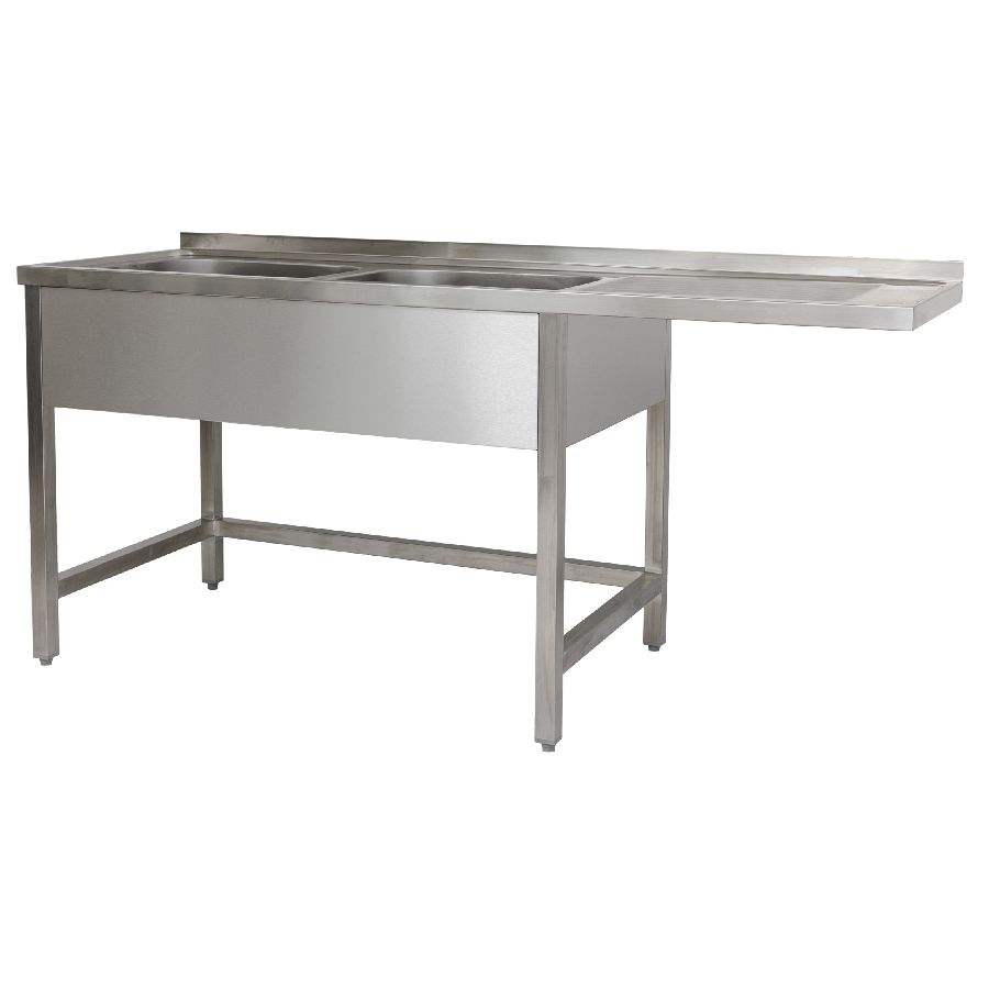 Spülzentrum 1500x600x850 mm 2 Becken links, ohne GB 600 mm Tiefe
