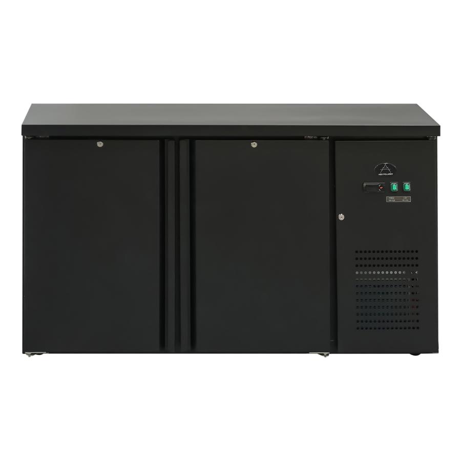 Artikelbild Flaschenkühltisch 280 Liter - Schwarz - 2 Türen - 1465x520x840mm