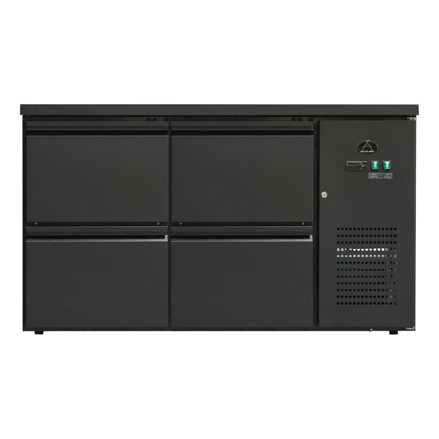 Artikelbild Flaschenkühltisch 280 Liter - Schwarz - 4 Schubladen - 1465x520x840mm