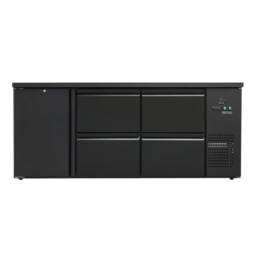 Artikelbild Flaschenkühltisch 425 Liter - Schwarz - 1 Tür + 4 Schubladen - 2005x520x840mm