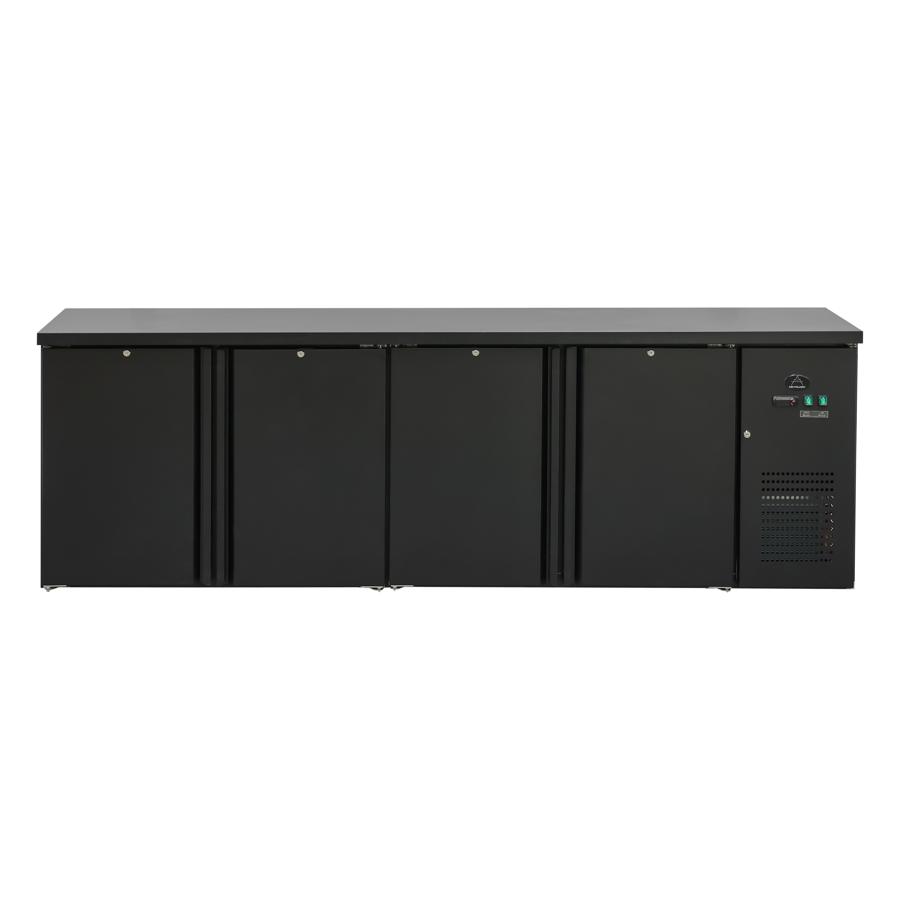 Artikelbild Flaschenkühltisch 600 Liter - Schwarz - 4 Türen - 2545x520x840mm
