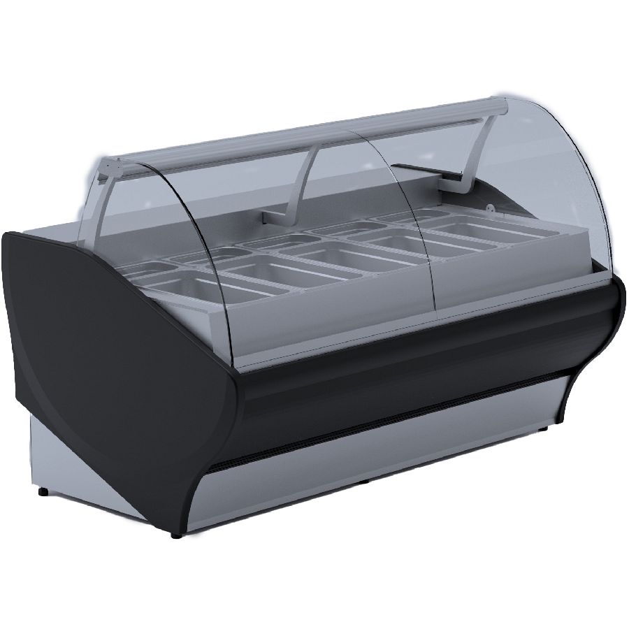 Warmhaltetheke mit 465 Liter Volumen, 3750x1155x1220 mm