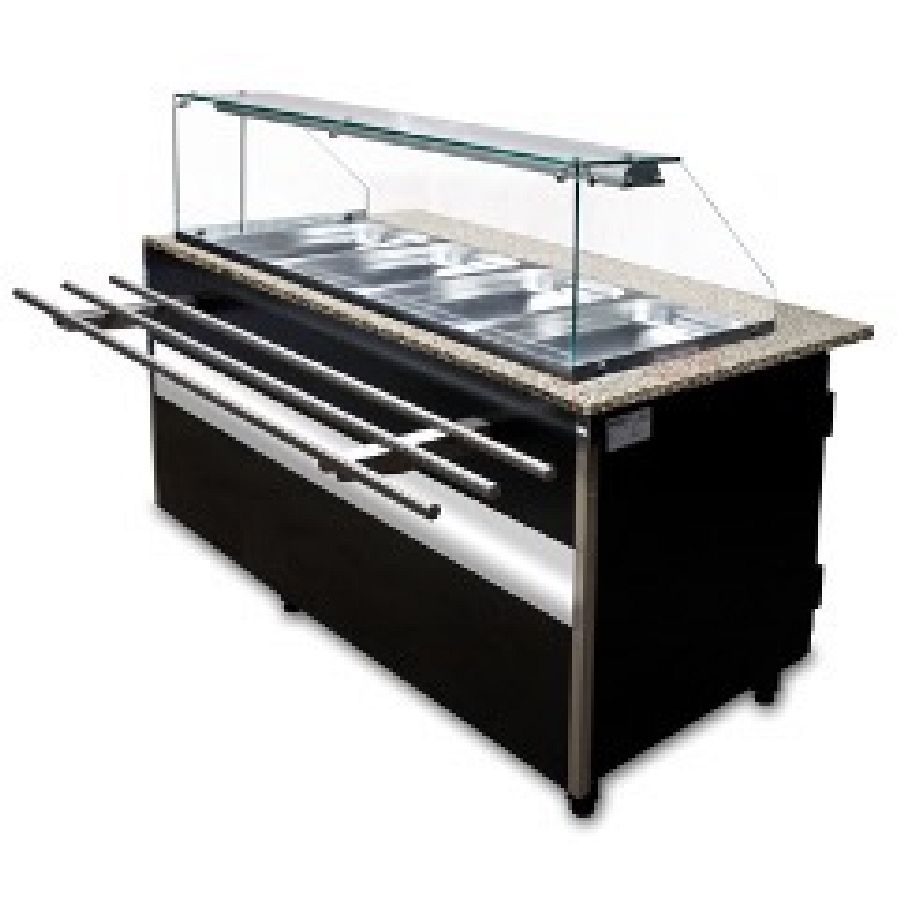 Kühltheke Gastroline mit Tablett Rutsche, 386 Liter Volumen, 1000x800x850 mm