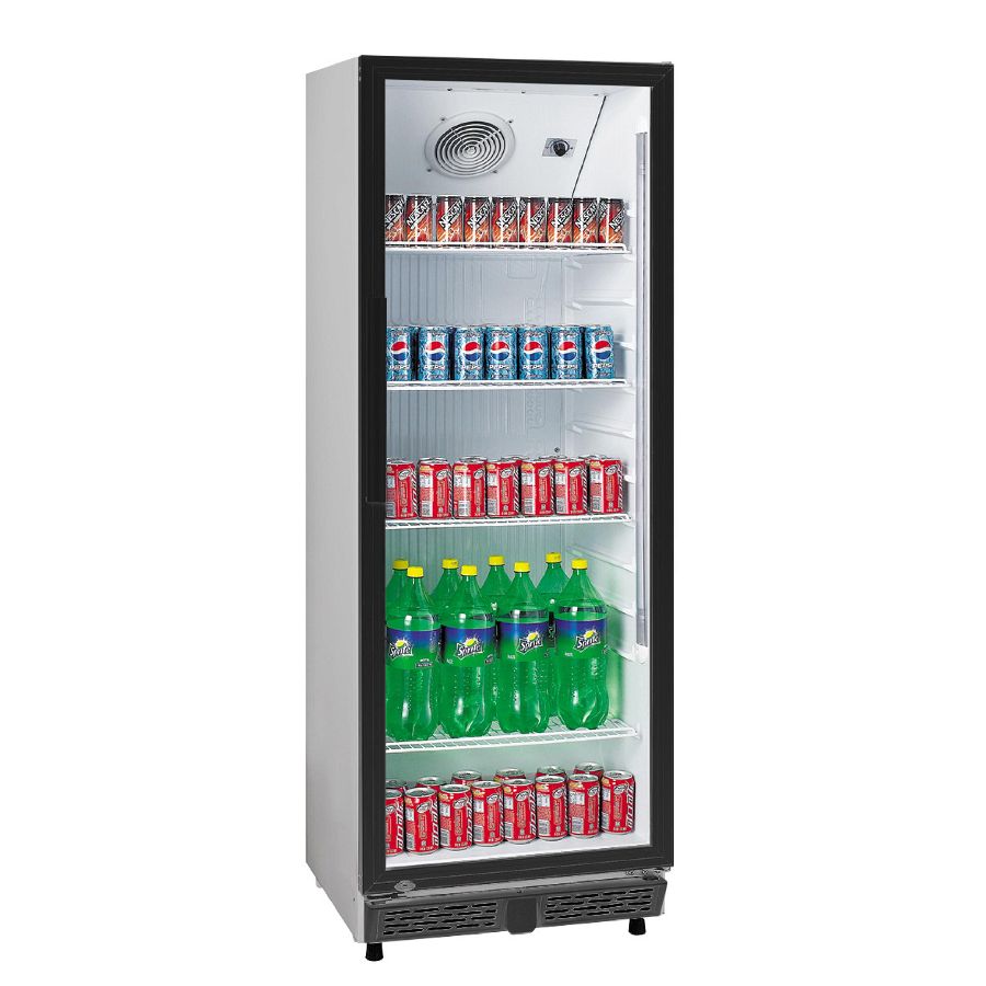 Flaschenkühlschrank 360 L 620x635x1732 mm, weiß mit schwarzem Rahmen