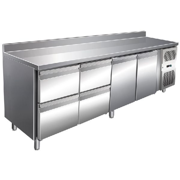 VIP Kühltisch mit 2x 2 Schubladen und 2 Türen und AK -2 bis +8°C 2230x700x960 mm