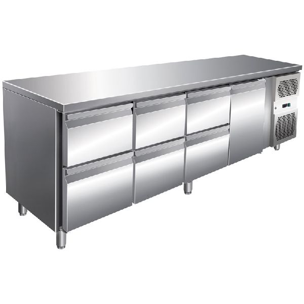 VIP Kühltisch mit 3x 2 Schubladen und 1 Tür -2 bis +8°C 2230x700x860 mm