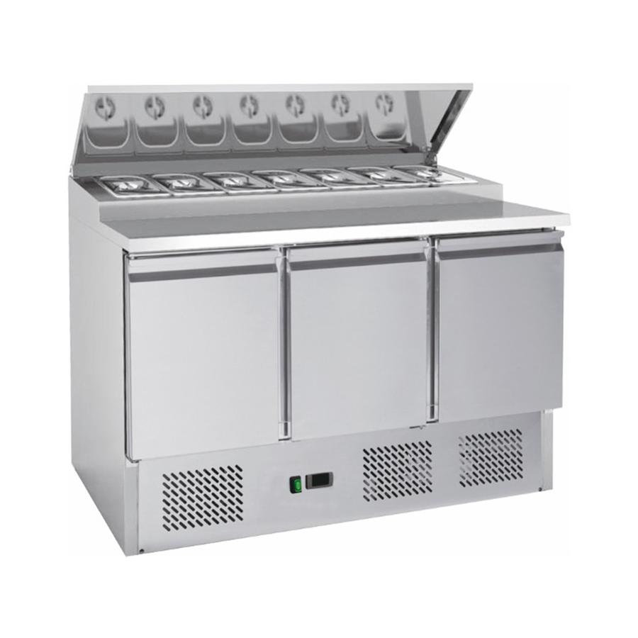 Artikelbild Saladette mit eingebauter Kühlung GN 1/3 - 3 Türen -  333 Liter - 1365x700x1002mm