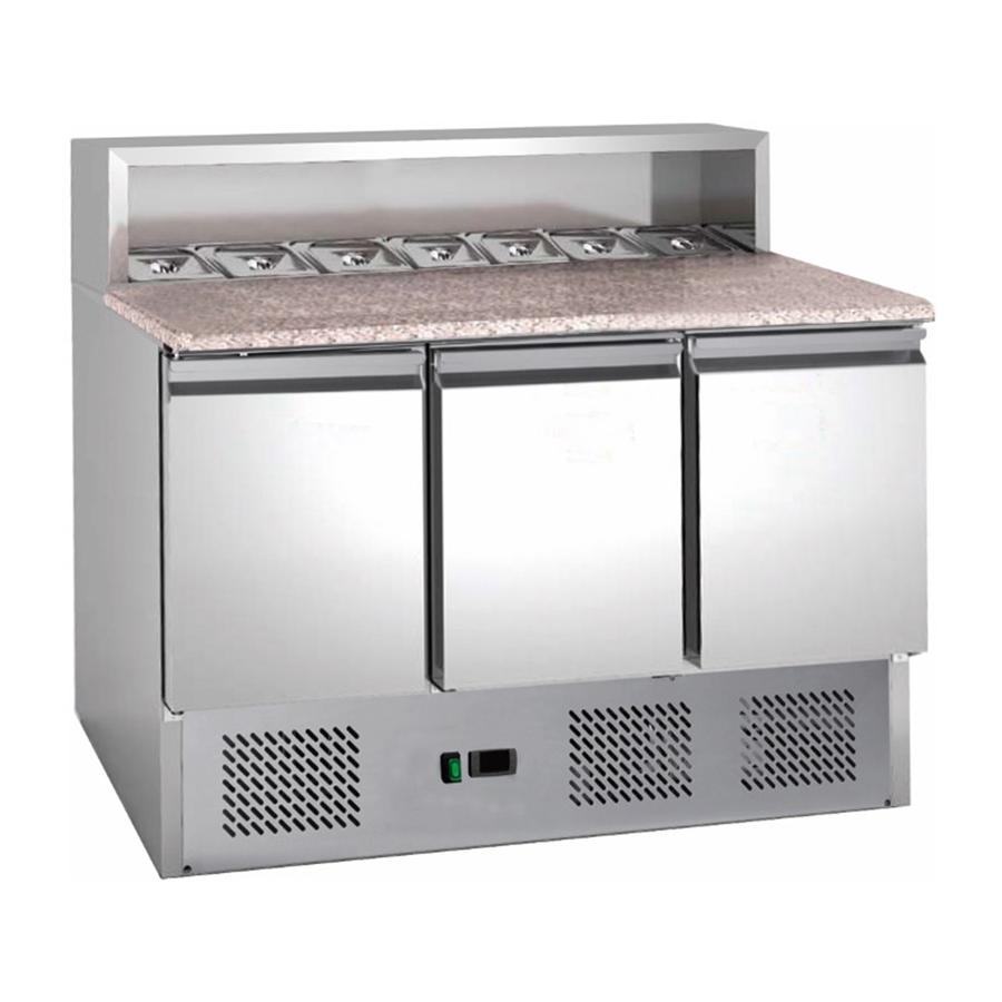 Artikelbild Saladette mit eingebauter Kühlung - 3 Türen -  333 Liter - 1365x700x1087mm