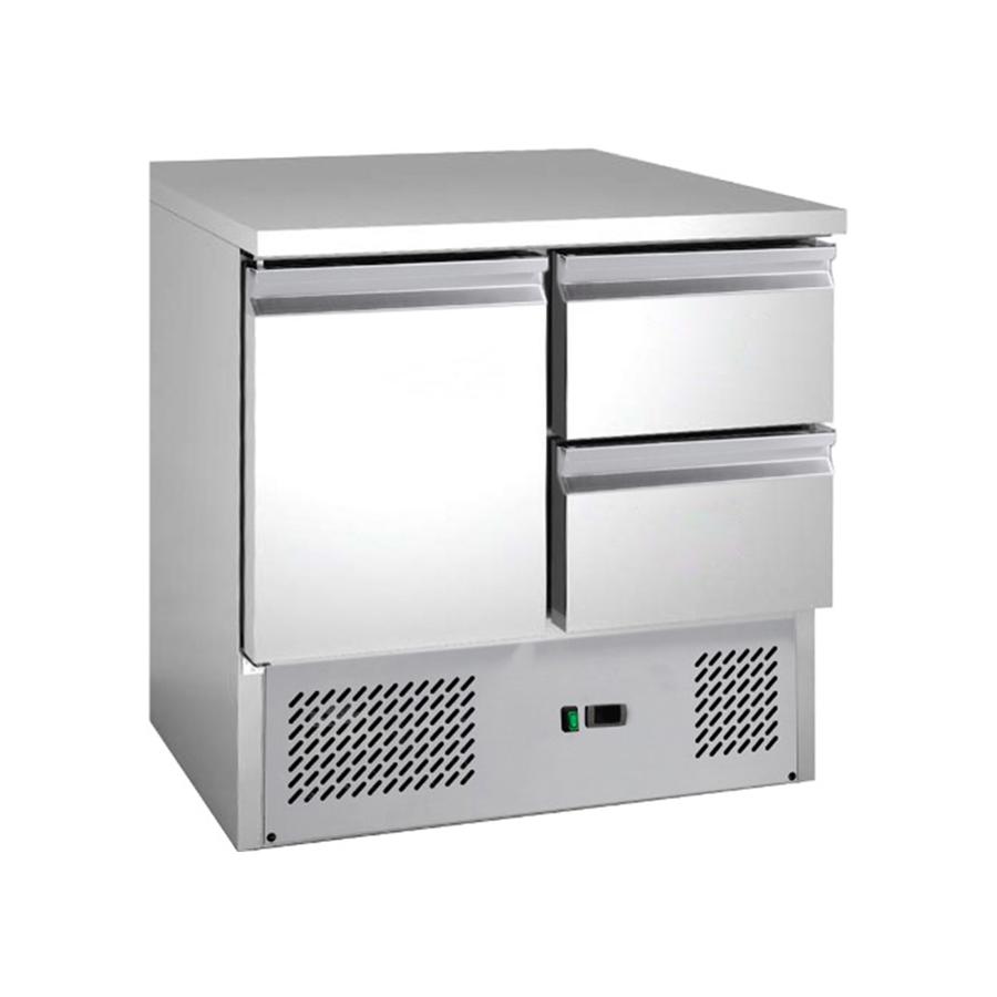 Artikelbild Saladette mit eingebauter Kühlung - 1 Tür + 2 Schubladen -  147 Liter - 900x700x850mm