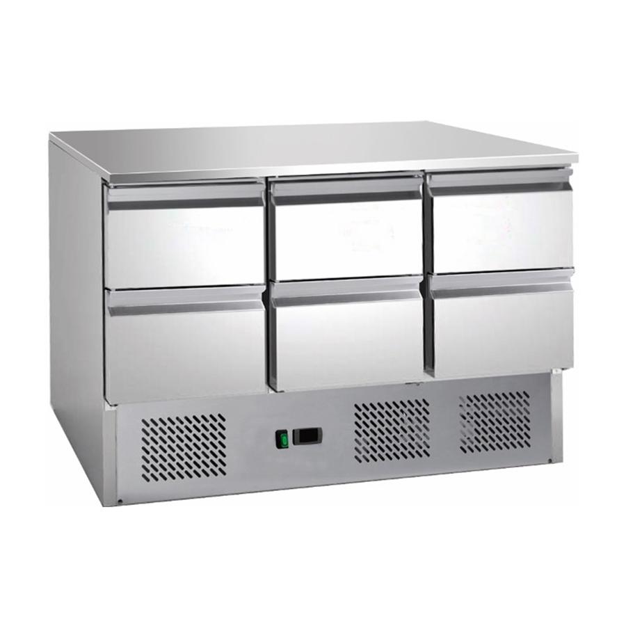 Artikelbild Saladette mit eingebauter Kühlung - 6 Schubladen -  164 Liter - 1365x700x850mm
