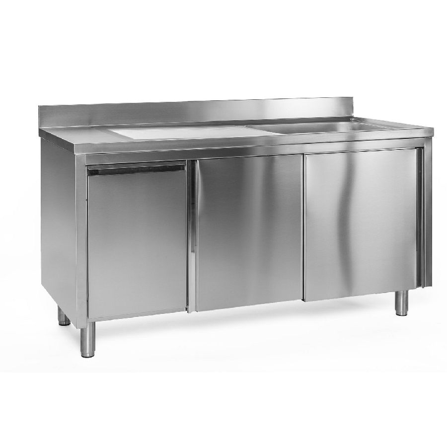 Spülschrank mit Abfallbehälter, 1 Becken links, Tiefe 600 mm, 1000x600x850 mm