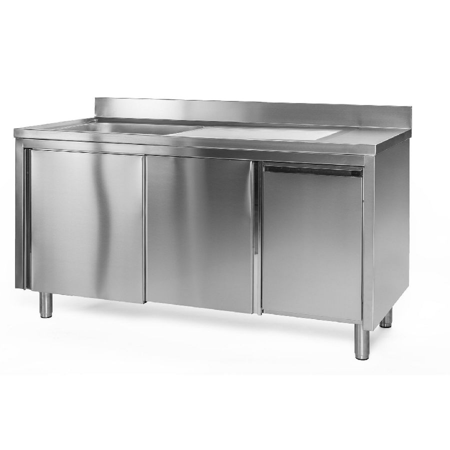 Spülschrank mit Abfallbehälter, 1 Becken rechts, Tiefe 700 mm, 1200x700x850 mm