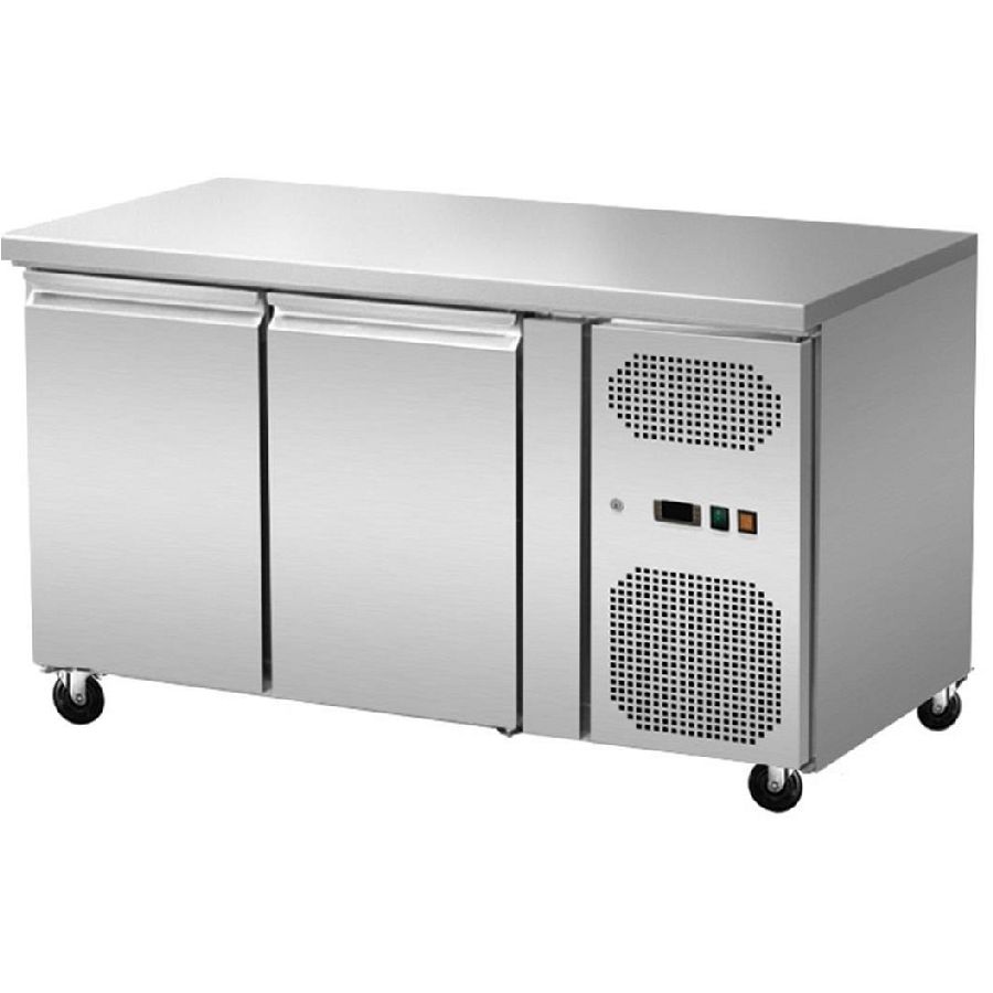 TIEFKÜHLTISCH MIT ROLLEN 2 MODULE BxTxH 1.360x700x860 mm, 260 L