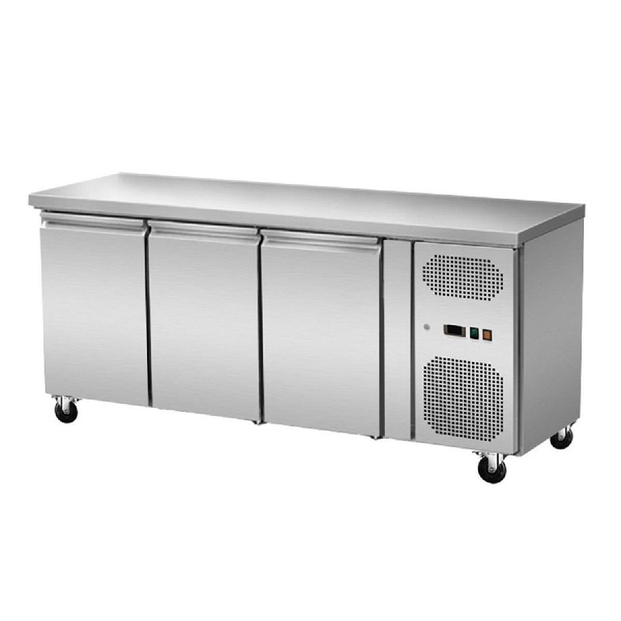 TIEFKÜHLTISCH MIT ROLLEN 3 MODULE BxTxH 1.795x700x860 mm, 417 L