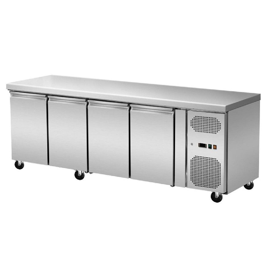 TIEFKÜHLTISCH MIT ROLLEN 4 MODULE BxTxH 2.230x700x860 mm, 550 L