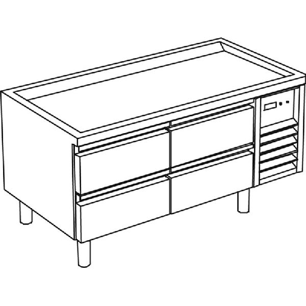 Kühl-Unterbau mit 4 Schubladen ohne Arbeitsplatte