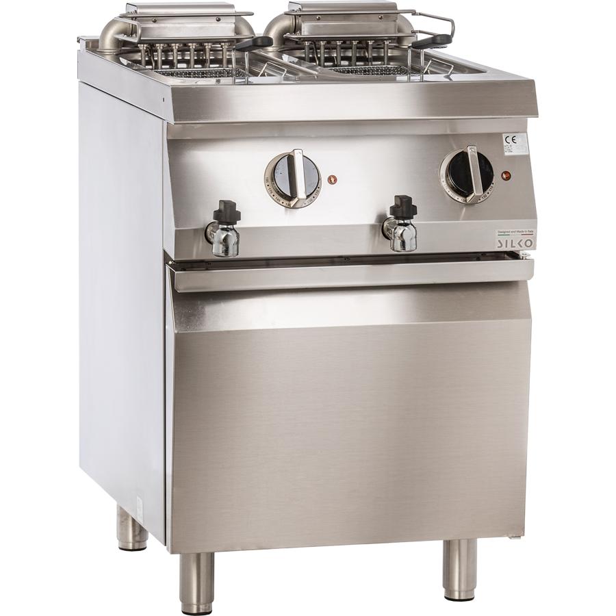 Artikelbild Elektro-Fritteuse 2 Becken je 10 Liter Standgerät 18kW Klappheizung