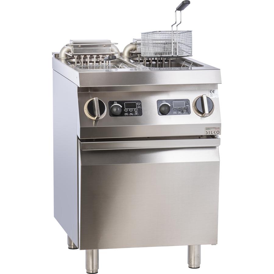 Artikelbild Elektro-Fritteuse 2 Becken je 10 Liter Standgerät 18kW mit Hebeheizung