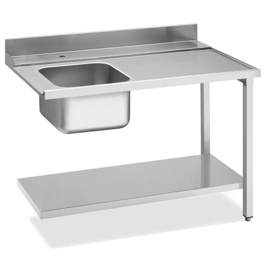 Artikelbild Zulauftisch Becken links, Breite 120cm, Grundboden und Aufkantung