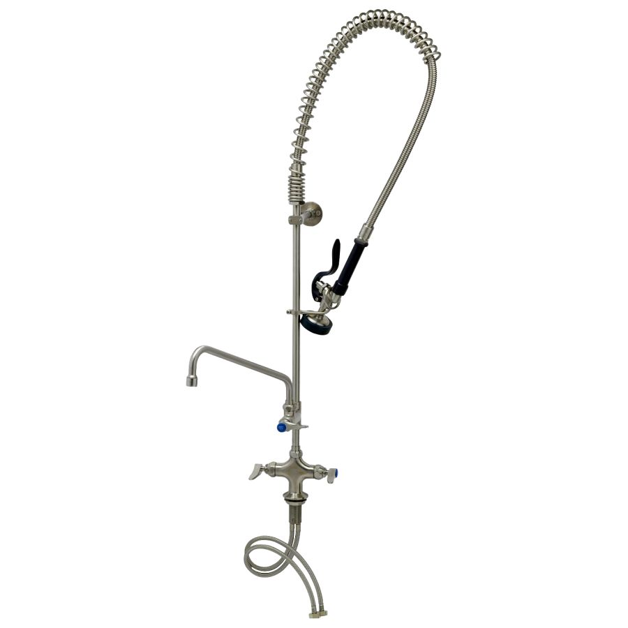 EVERSTEEL Edelstahl 2-Hebelmischer 1-Loch mit Schwenkhahn und HIGH-FLOW Brause