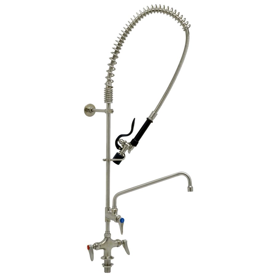 EVERSTEEL Edelstahl 2-Hebelmischer 1-Loch mit Schwenkhahn mit LOW-FLOW Brause