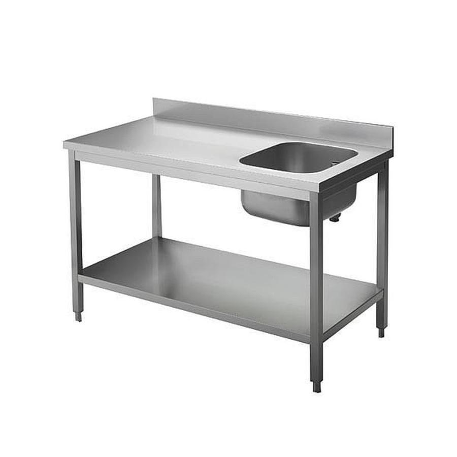 Artikelbild Chef-Tisch mit Aufkantung B 160cm - Becken rechts