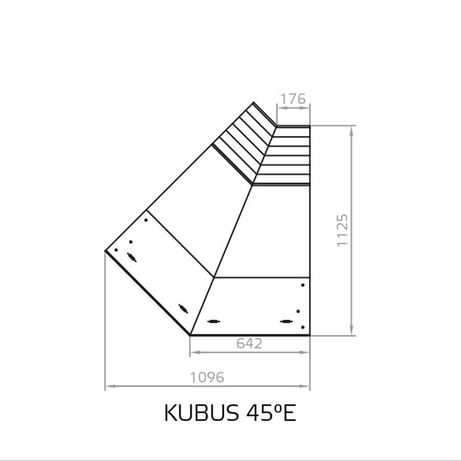 Kubus U-ZK 45 Innenecke 45° ohne Maschine und Seitenteile
