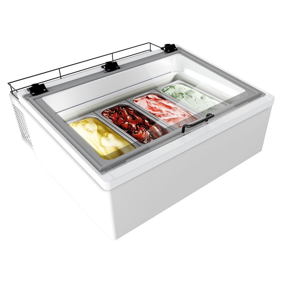 Auftisch-Vitrine - MINI CREAM 4V LED WEISS