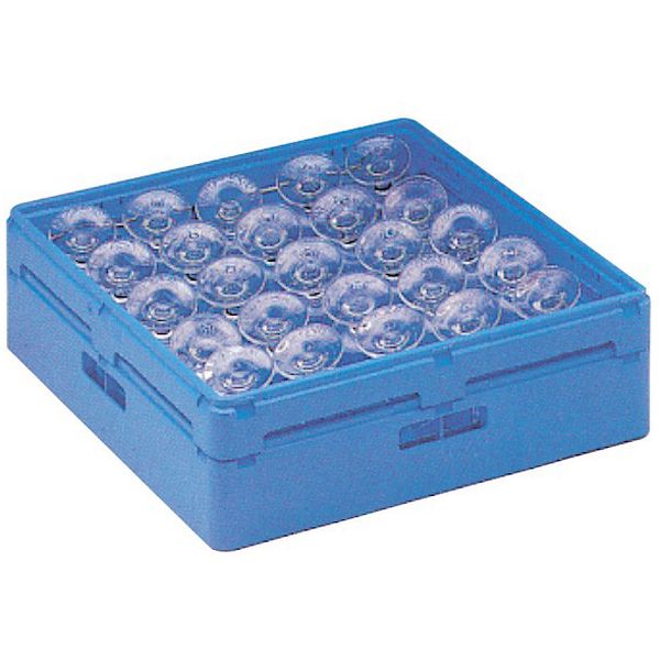 Gläserkorb Kunststoff, blau, 500x500x155