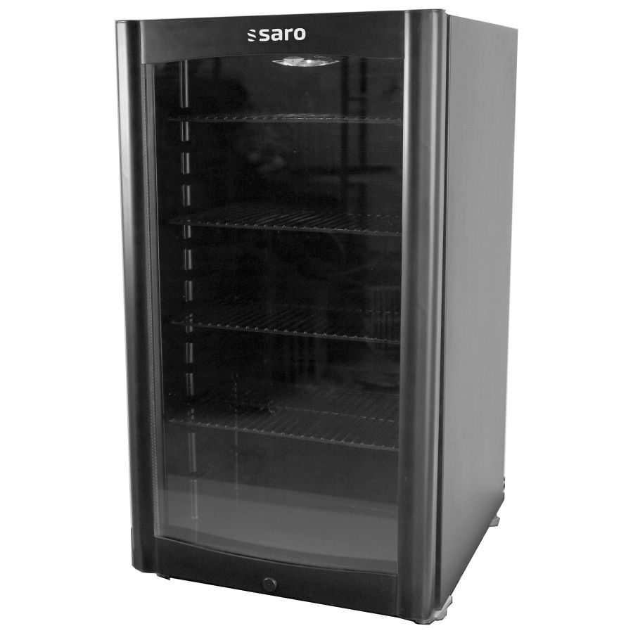 Kühlschrank mit Glastür, schwarz, Modell DK 90