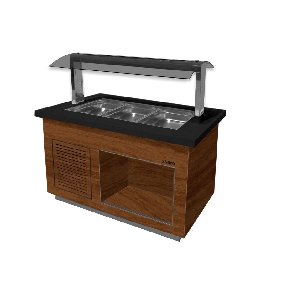 SARO Salatbar für 3x 1/1 GN, Modell PREMIUM LINE SB-K130 Walnuss