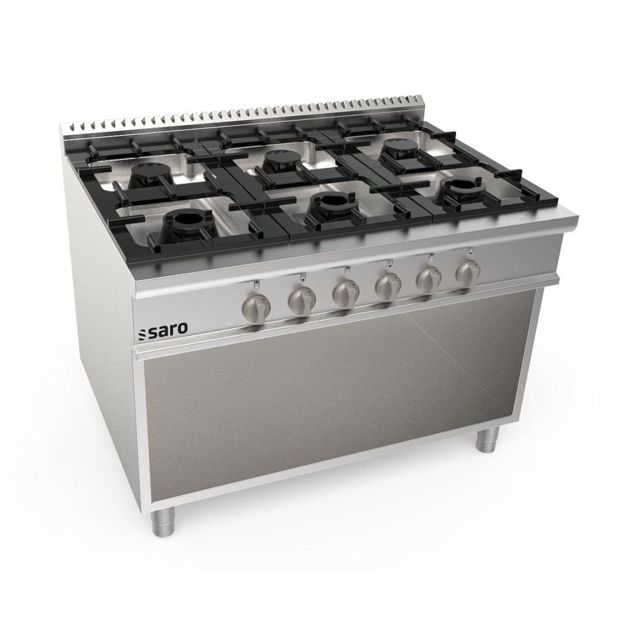SARO Gasherd offener Unterbau 6 Brenner Modell LQ / CUG6BA