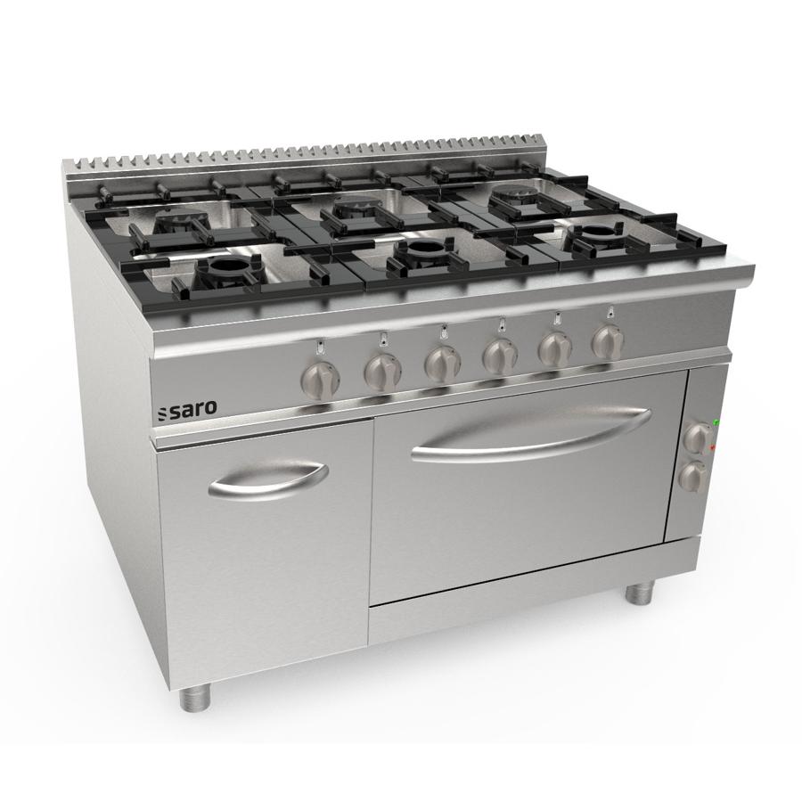 SARO Gasherd + Elektroofen 6 Brenner Modell LQ / CUG6NE