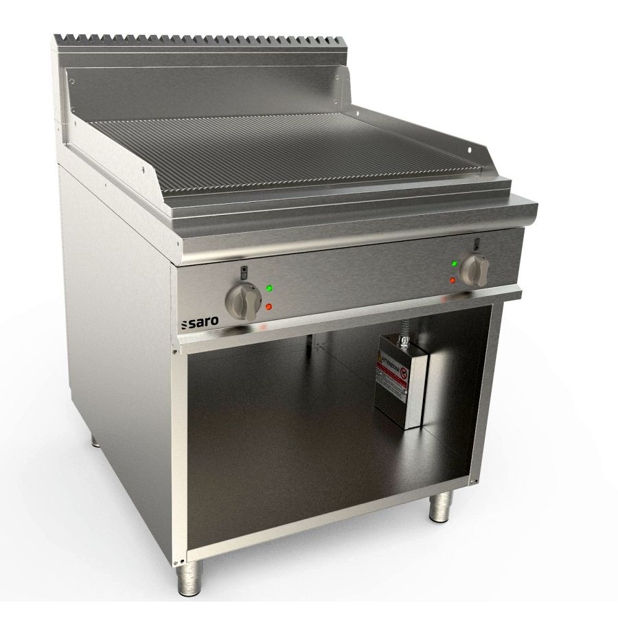 Elektrogriddleplatte 800mm breit Stand gerillt LQ