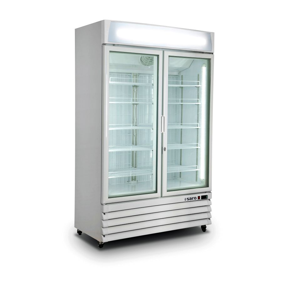 SARO Tiefkühlschrank mit 2 Glastüren, Modell D 800 - weiß