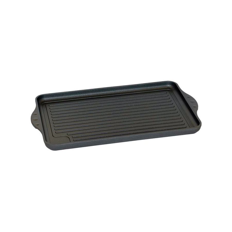 Eurolux Premium Grillplatte 43 x 28 x 2,5 cm, gerillt